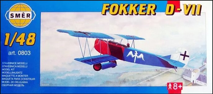 Smer 0803 Samolot Fokker D-VII 1:48 Model do sklejania