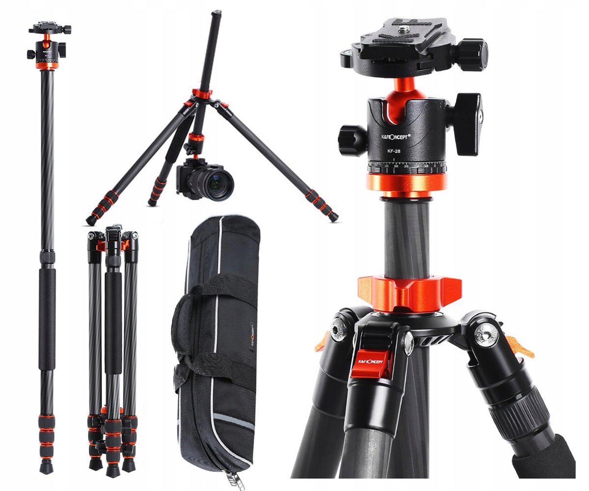 K&F Statyw + Monopod PRO WŁÓKNO SZKLNE 1,3 kg