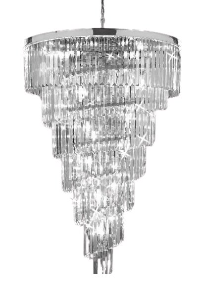 Hereford Spiral Chrome - żyrandol kryształowy chrom 80cm Hereford 80 Spiral Chrome