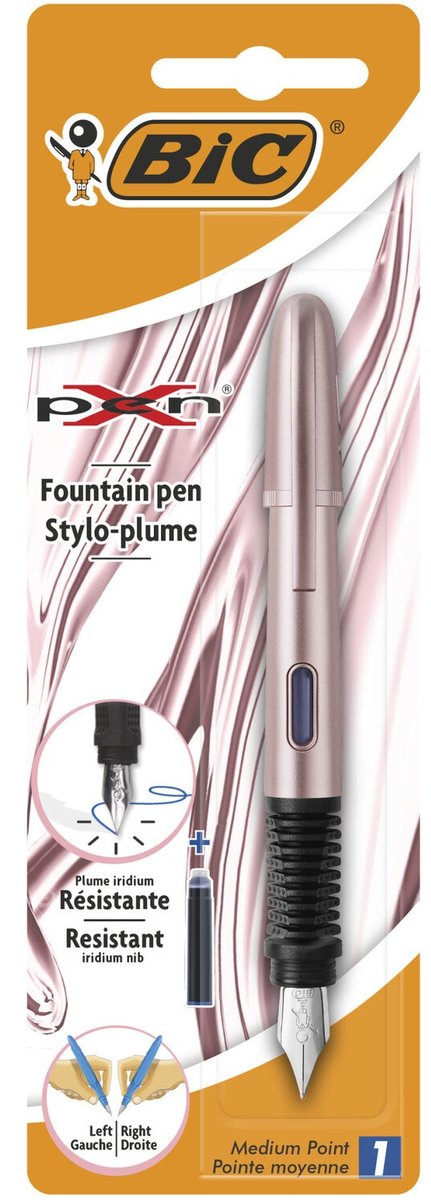 BIC Xpen pióro wieczne chrome pink dla prawo i leworęczne