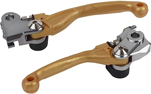 POLISPORT 8487200031 - Zestaw nietłukących uchwytów obrobionych z aluminium z dołączonymi adapterami, kompatybilny z motocyklami YAMAHA, FANTIC w kolorze złotym