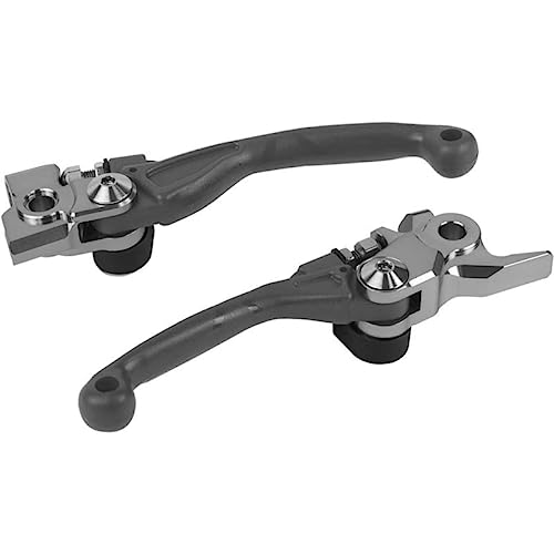 POLISPORT 8487200040 - Zestaw nietłukących się dźwigni składanych obrabianych z aluminium z adapterem kompatybilnym z motocyklami HUSQVARNA, KTM w kolorze szarym