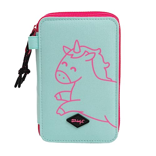 Pełne etui szkolne z 2 przegródkami my creativity has no lim, Turkusowy