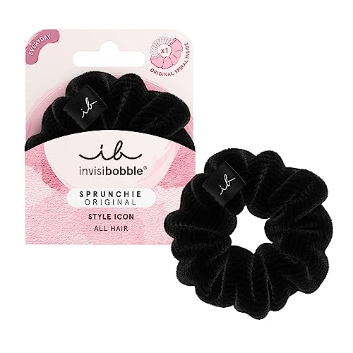 Invisibobble Sprunchie Dusk till Dawn x1 czarny gumka do włosów - Scrunchie z spiralną gumą do włosów do wewnątrz - gumki do włosów dla kobiet i mężczyzn wygodne