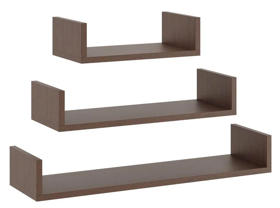 Komplet 3 półek ściennych w kolorze wenge B1-H99