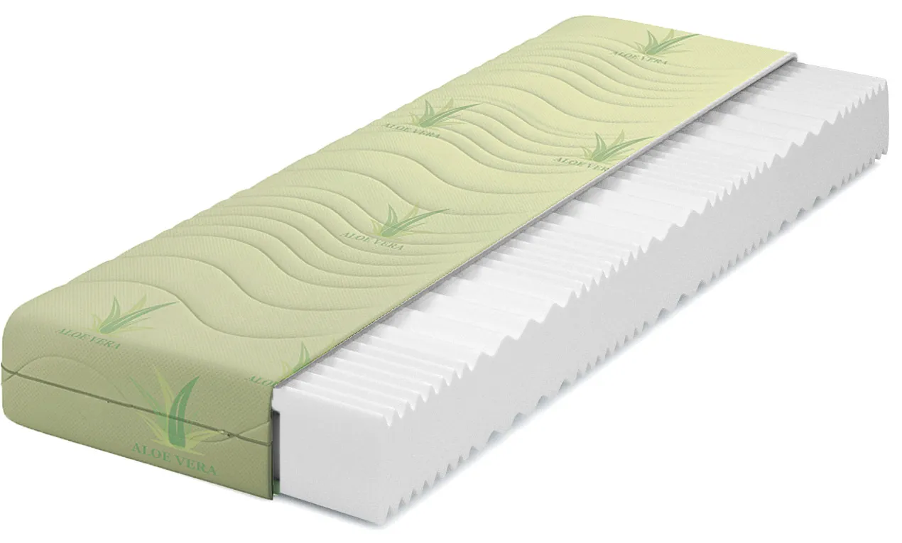 Materac piankowy z pokrowcem aloe vera 120x200 T5-W45