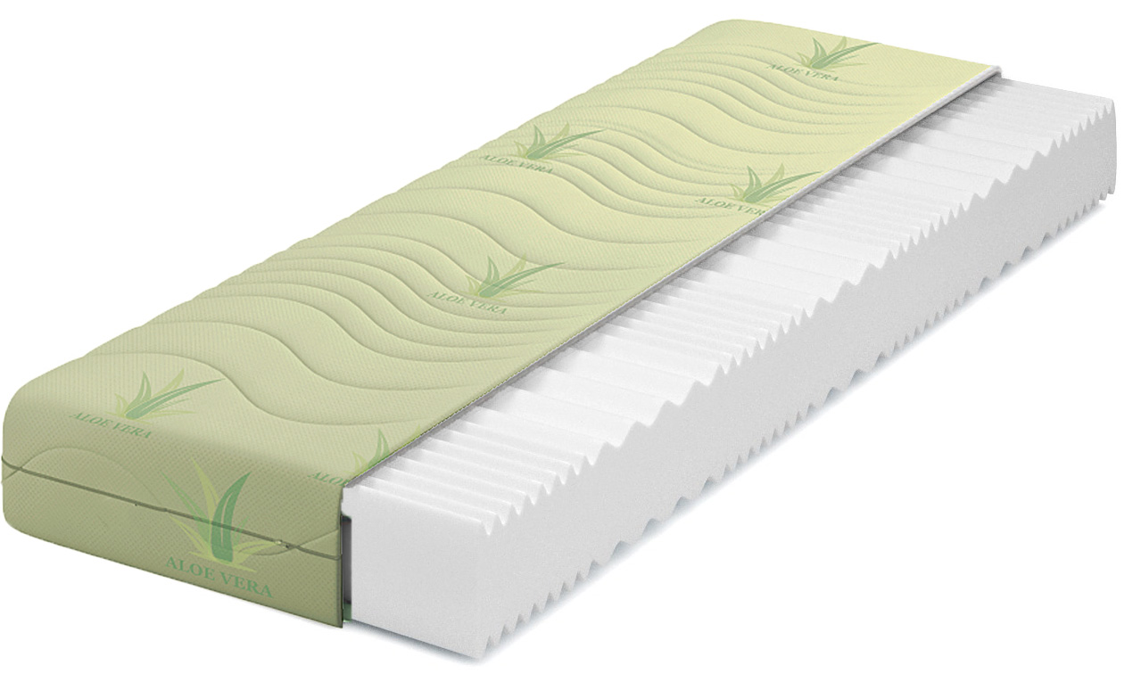 Materac piankowy z pokrowcem aloe vera 180x200 T7-D32
