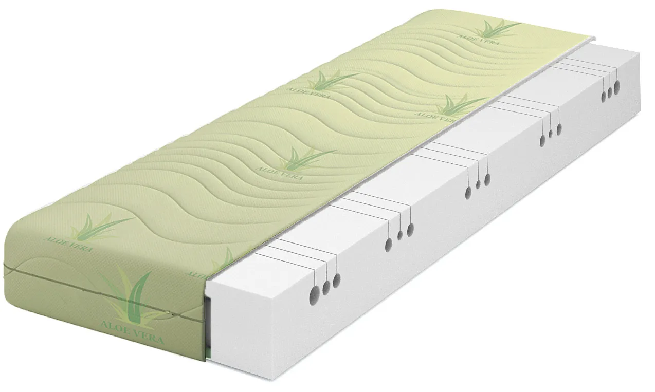 Materac z pianki z pokrowcem aloe vera 140x200 K6-W43
