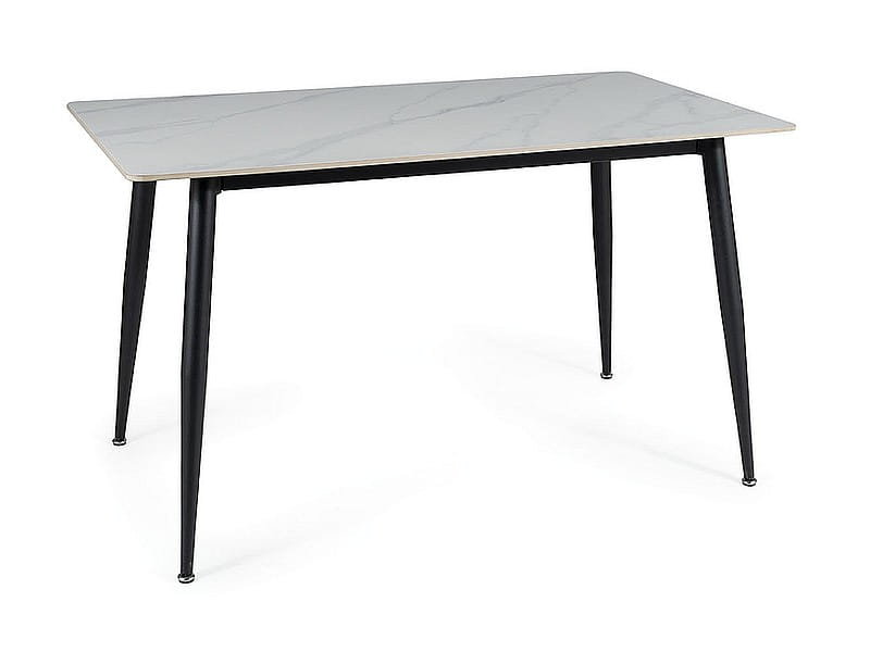 Stół RION efekt marmuru biały/czarny 130x70 glamour