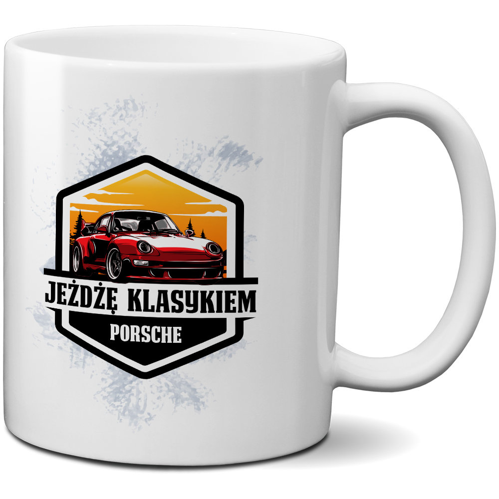 Kubek z nadrukiem - Jeżdżę klasykiem - Porsche