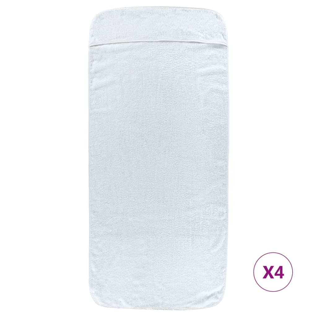 Ręczniki plażowe, 4 szt., białe, 60x135 cm, tkanin