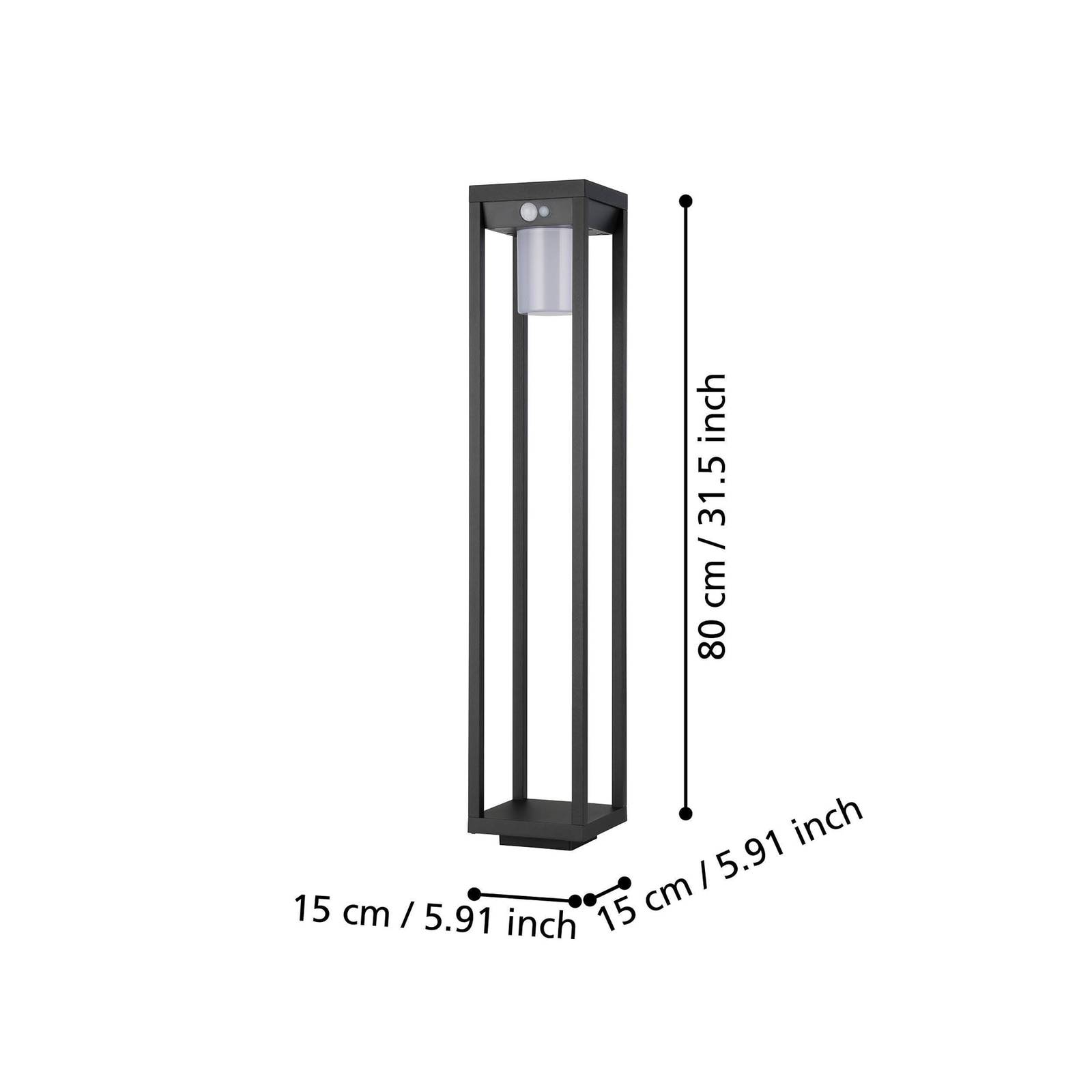 EGLO Solarny słupek ogrodowy LED Martano z czujnikiem