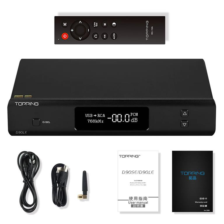 Topping D90LE - Przetwornik cyfrowo-analogowy HiFi z Bluetooth 5.0 Czarny ✦ SALON ✦ ZAPYTAJ O RABAT ✦ RATY 30x0%