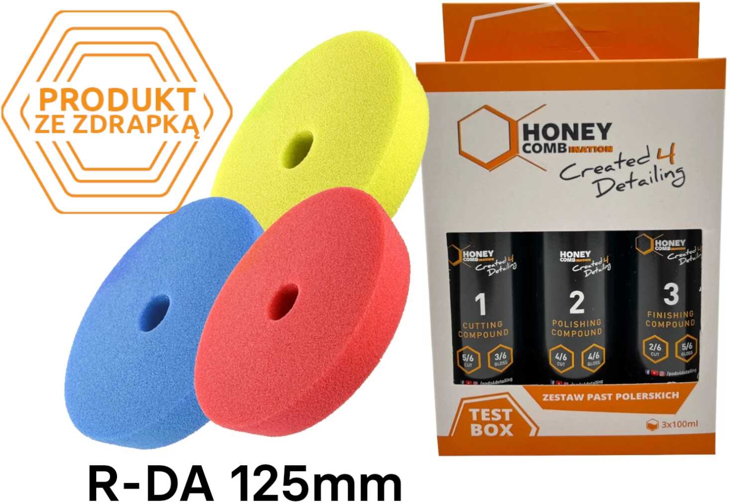 Honey Combination R-DA 125mm Yellow, Blue, Red + Test Box