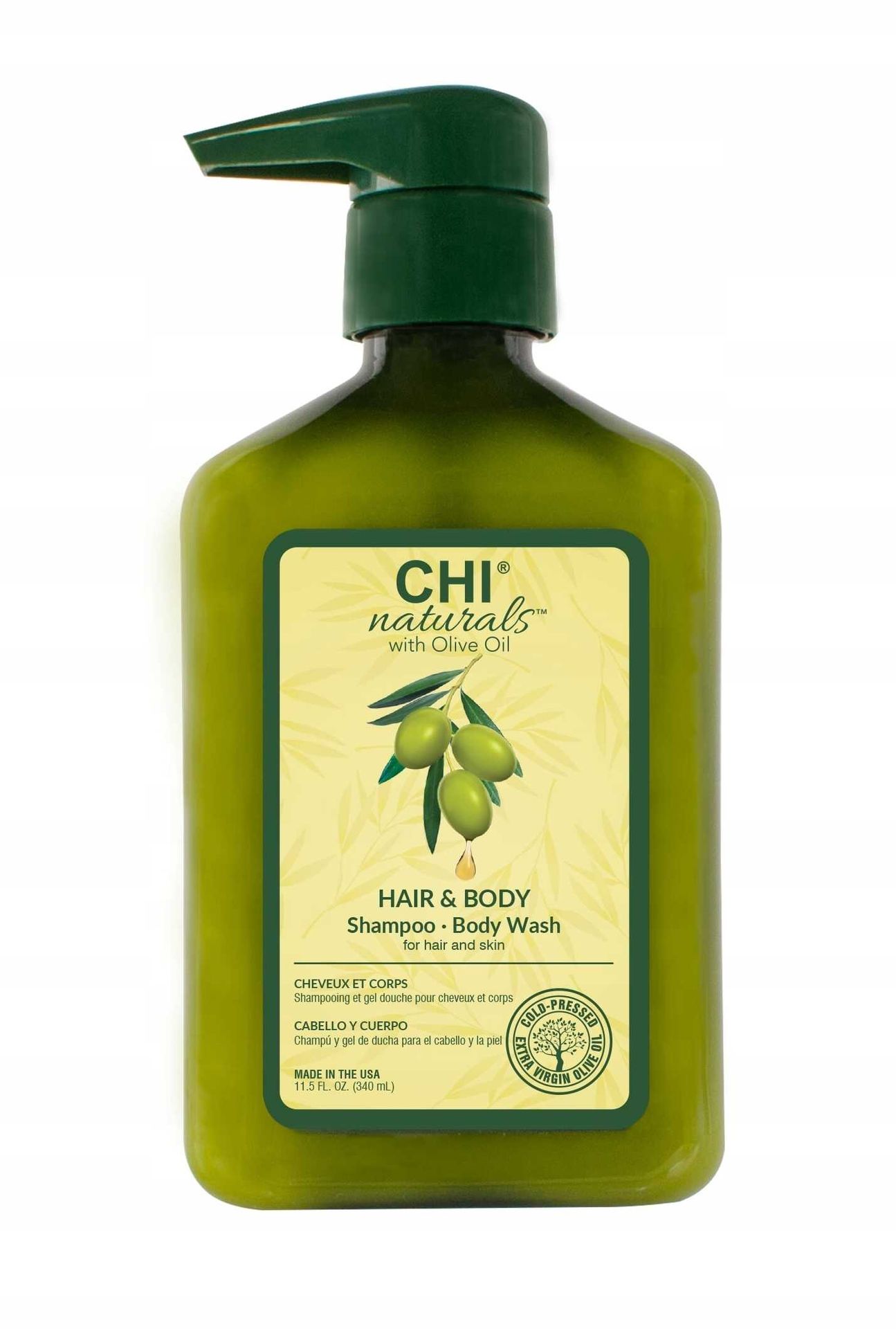 CHI OLIVE NATURALS Szampon żel do mycia 2w1 340ML