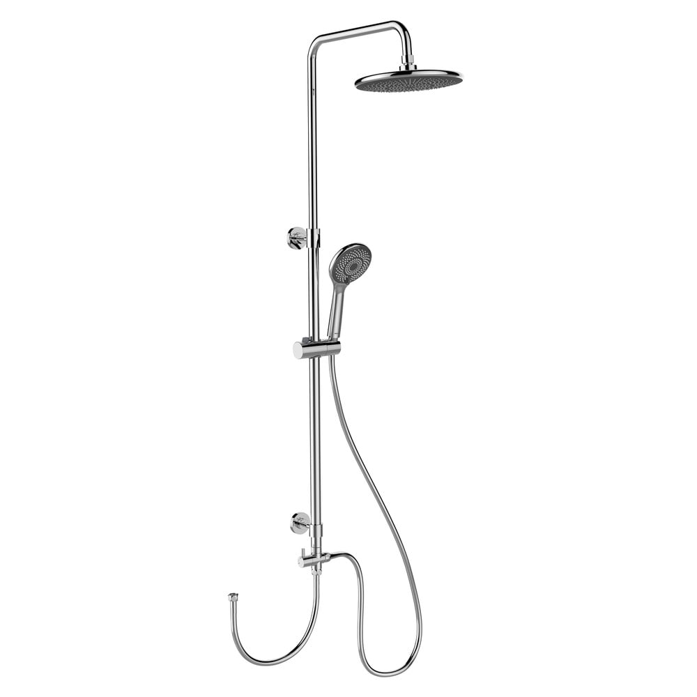 Srebrny zestaw prysznicowy ze stali nierdzewnej 120 cm Water Saving – Wenko