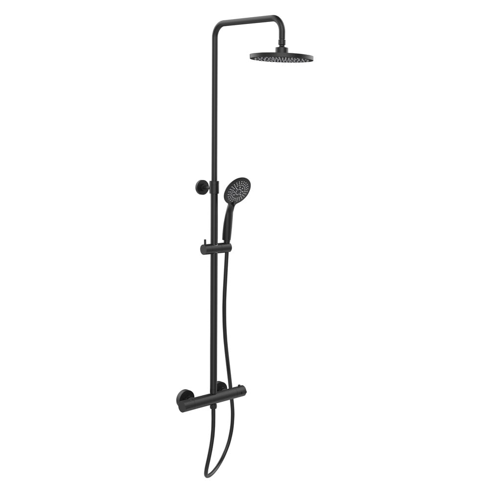 Czarny zestaw prysznicowy ze stali nierdzewnej 120 cm Young – Wenko