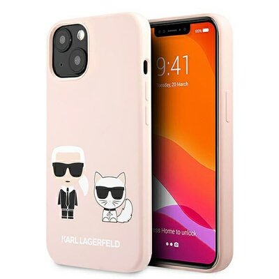 Karl Lagerfeld nakładka do IPhone 13 KLHMP13MSSKCI różowa hard case Silicone Karl & Choupette Magsafe