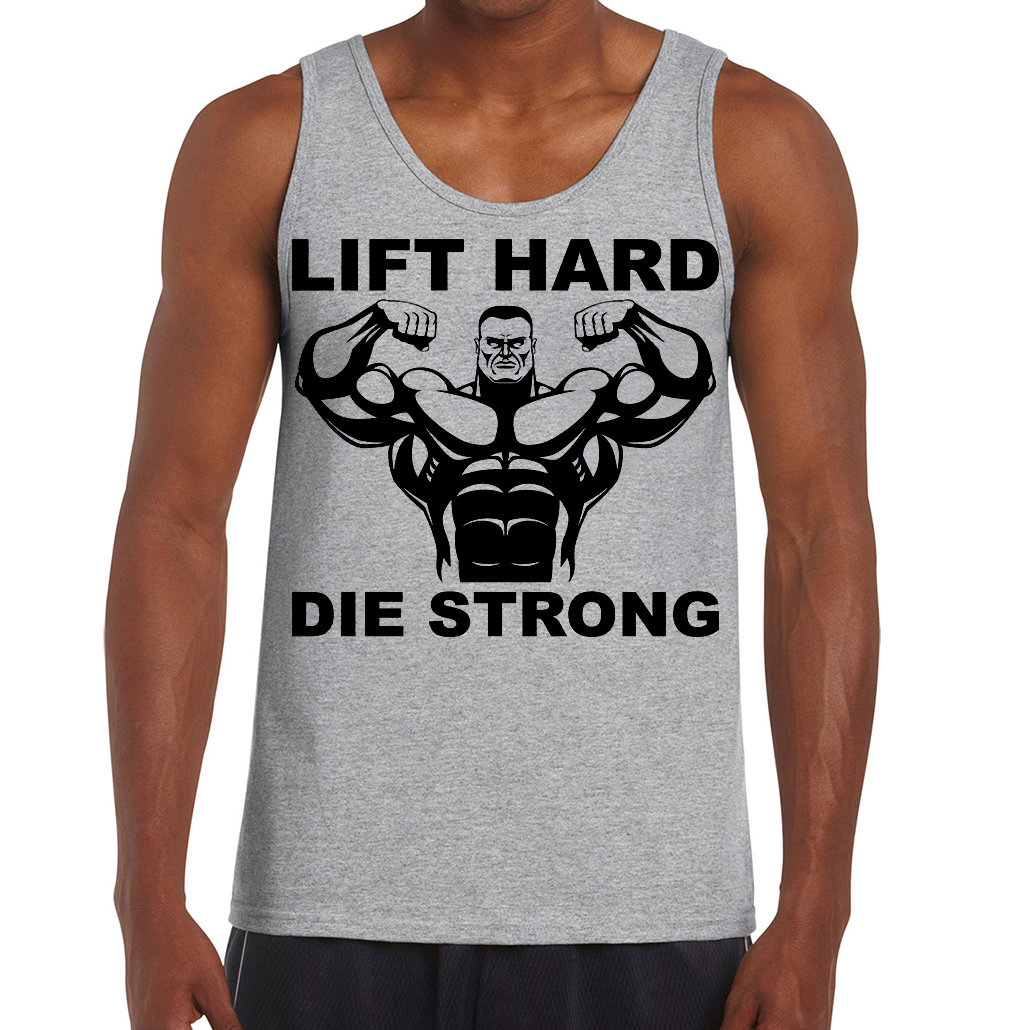 Lift hard die strong - koszulka męska na ramiączkach