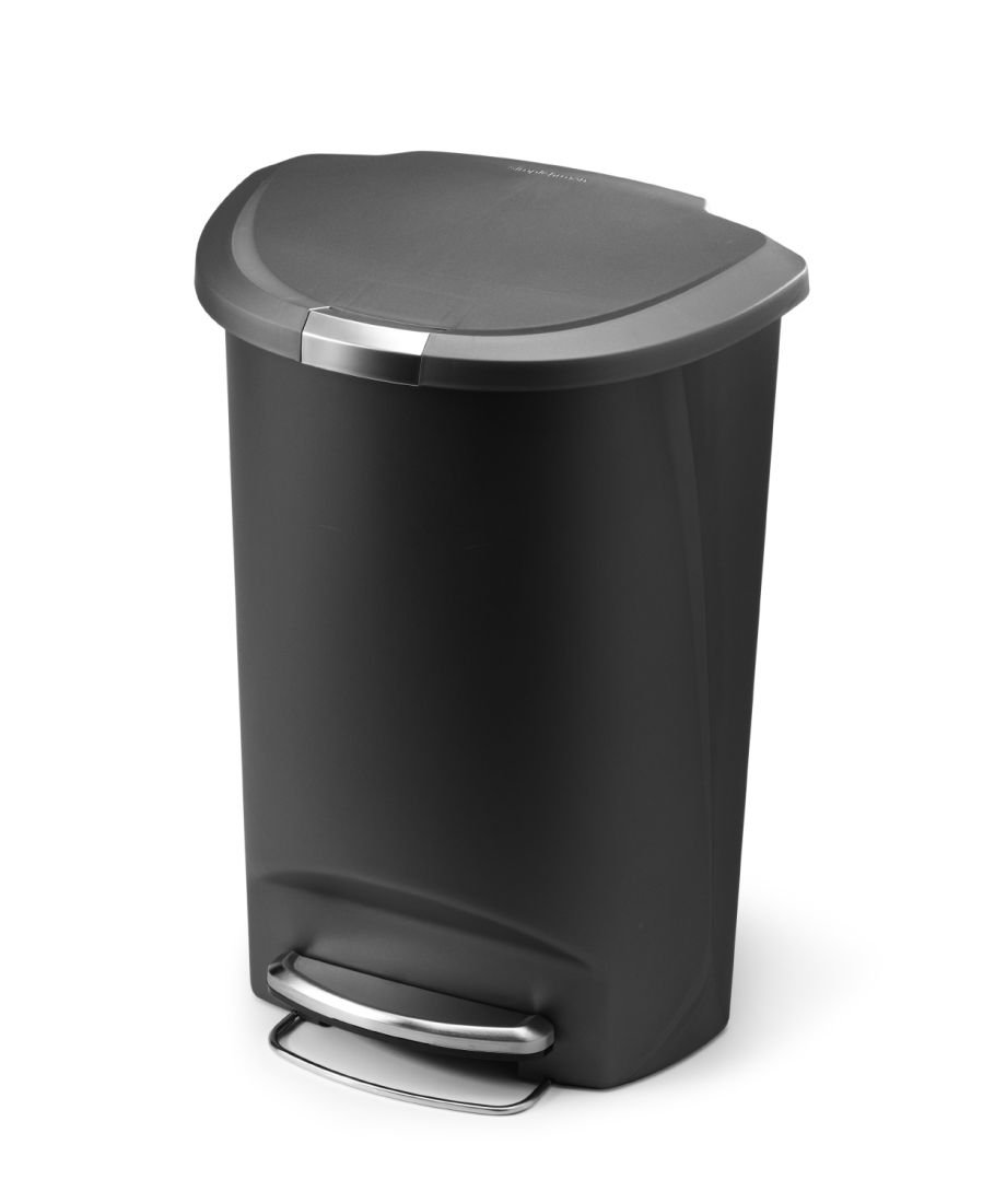 Kosz pedałowy półokrągły na śmieci SIMPLEHUMAN, 50 l, szary