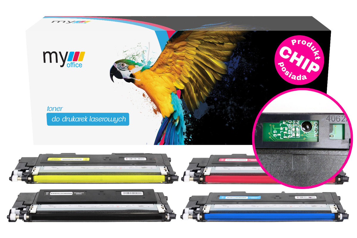 Zestaw Cmyk 4x 117a W2070 W2071 W2072 W2073 Chip
