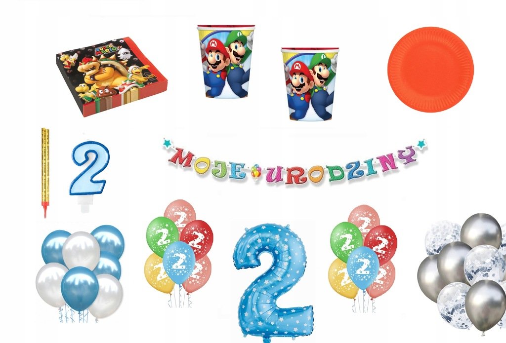 Zestaw Urodzinowy 2 urodziny Super Mario