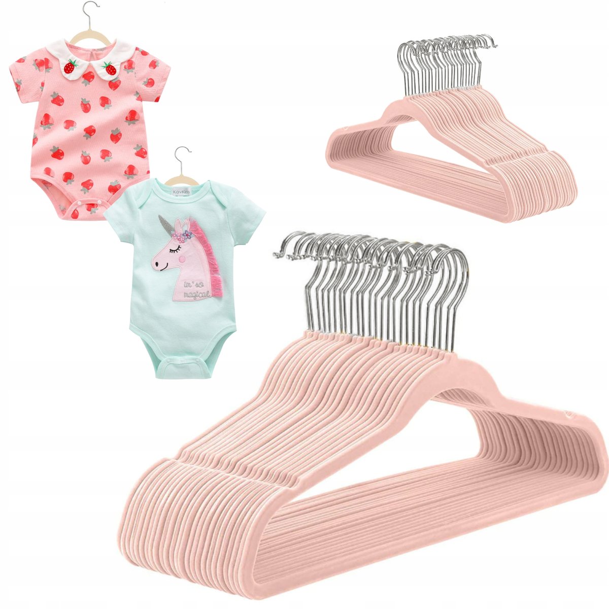 WIESZAKI NA UBRANIA DZIECIĘCE 20 SZT DLA DZIECI [D-WU4-ROZ-SR-KIDS]