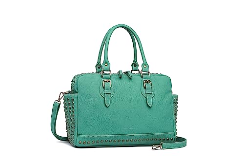 collezione alessandro Torebka boho z mocnej struktury, przyczepnego materiału 34 cm x 24 cm x 12 cm, Jade, jeden rozmiar