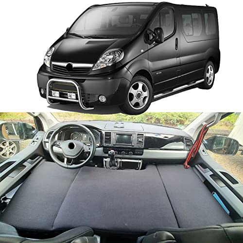 BREMER SITZBEZÜGE Łóżko kempingowe, łóżko dla kierowcy, kompatybilne z Renault Trafic, Nissan Primastar, Opel Vivaro 2001-2014, akcesoria do kampera, na kemping, akcesoria