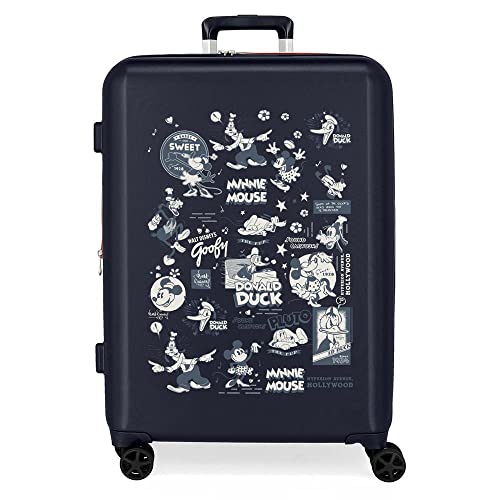 Disney 100 Special Shine Mickey Comic Walizka średniej wielkości 48x70x26 cms Twarde mocowanie ABS Wbudowany 81L 3,98 kg 4 koła Podwójne, niebieski, Talla única, średnia walizka