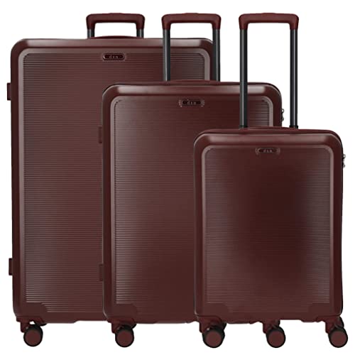 D & N Travel Line 2500 - zestaw wózków, 3-częściowy, bordowy, Einheitsgröße, Walizka z twardą obudową z 4 kółkami