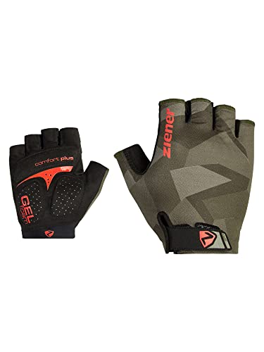 Ziener Męskie rękawiczki rowerowe CYD do jazdy na rowerze górskim | krótkie palce - oddychające, amortyzujące, zielone liście, 6,5