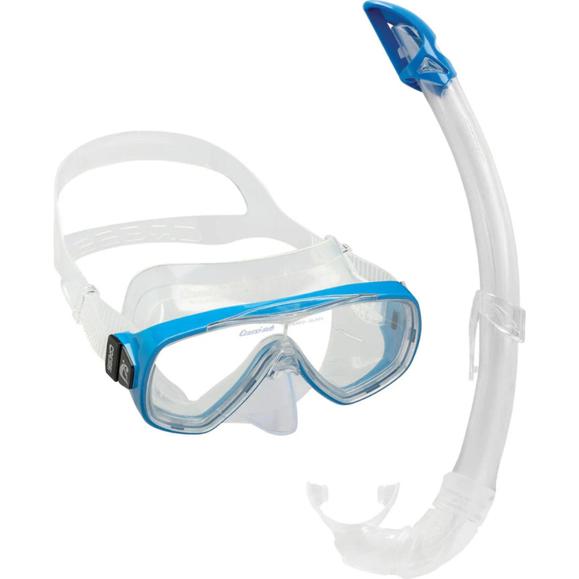 Cressi Onda Mare, Dm1010152, Duik- En Snorkelset Met Effen Masker, Blauw