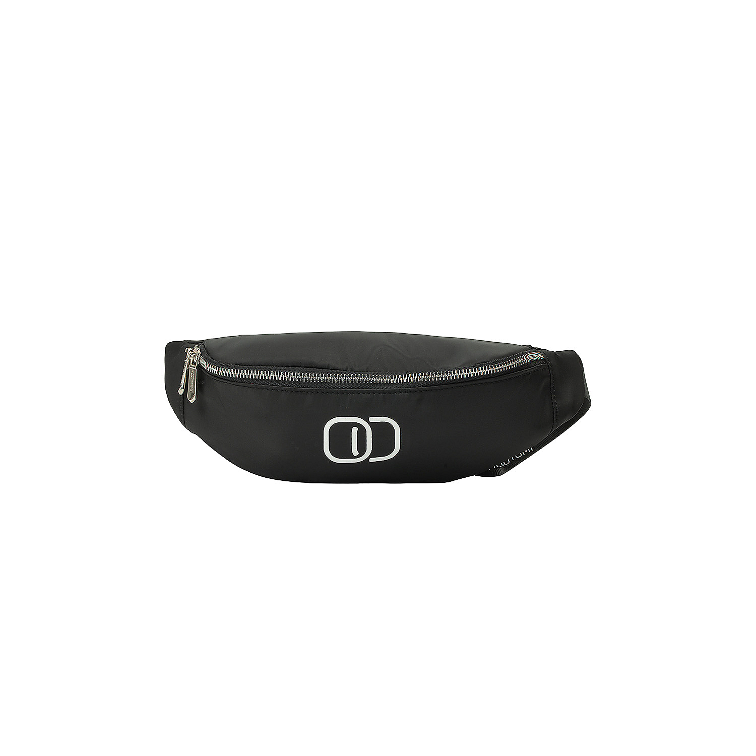 Saszetka biodrowa, czarna, ze srebrnym logo