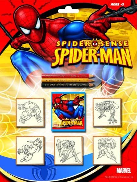 Multiprint Spiderman Pieczątki w blistrze 5 szt