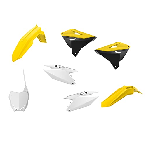 POLISPORT 90864 - Zestaw replik Polisport MX Restyling dla tych, którzy szukają jakości OEM do motocykli Suzuki w kolorze OEM
