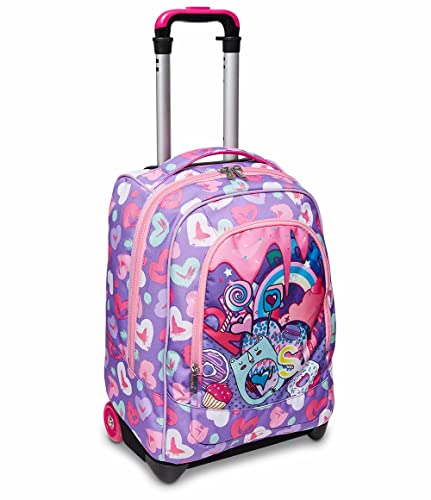 SJ Gang Wózek Szkolny Big FANTABULOUS, Różowy - 2 plecaki w 1 z Crossover System - Zastosowanie Plecak z Naramiennikami School - Plecak Szkoła Podstawowa Dziewczynka, Różowy, Taglia unica, szkoła