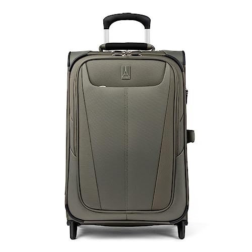 Travelpro Maxlite 5 56 cm Rozszerzalna walizka podręczna, Zielona łupkowa, Carry-on 22-Inch, Maxlite 5 Softside lekki rozszerzalny bagaż pionowy