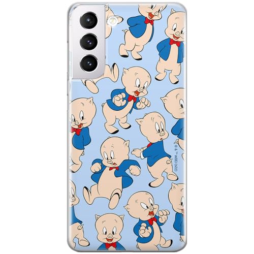 ERT GROUP etui na telefon Samsung S21 PLUS, case oryginalny i oficjalnie licencjonowany przez Looney Tunes, wzór Porky Pig 001, optymalnie dopasowane, plecki z TPU częściowo przeźroczyste