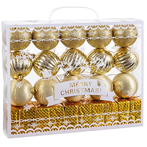 Set 20 Kulki Ozdoby Złoto Aktówka 29x23