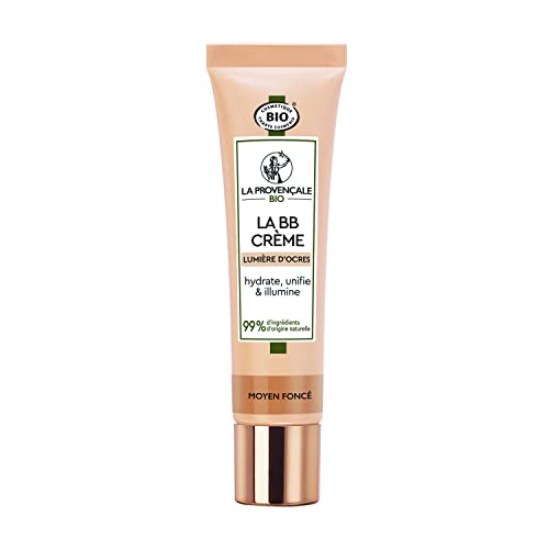 La Provençale Bio - Certyfikowany organiczny krem świetlny BB - Krem nawilżający - Organiczna Oliwa z oliwek AOP Provence - Dla wszystkich rodzajów skóry - Odcień : Ciemny średni - 30 ml