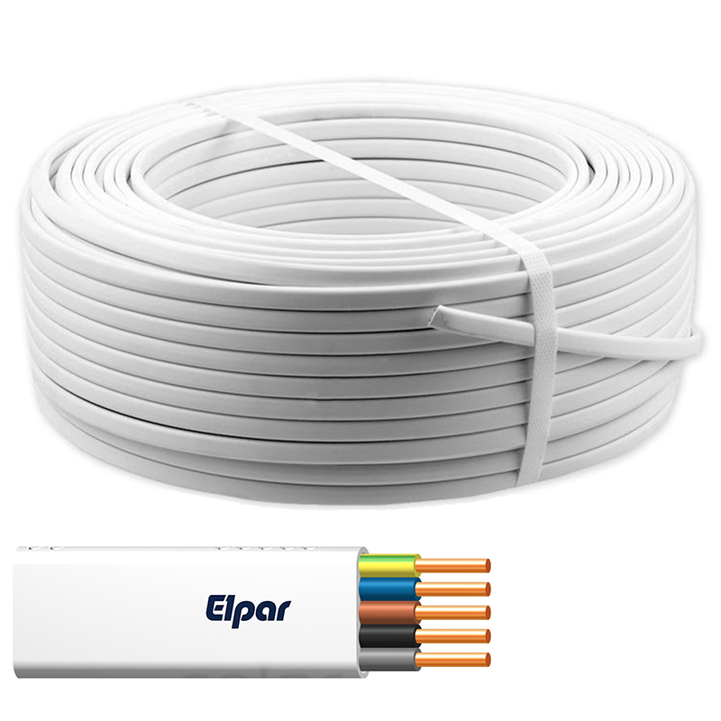 Przewód YDYp 5x6 żo 450/750V instalacyjny biały, ELPAR