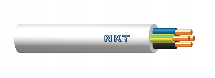 Przewód YDY 4x6 żo 450/750V biały, NKT Cables