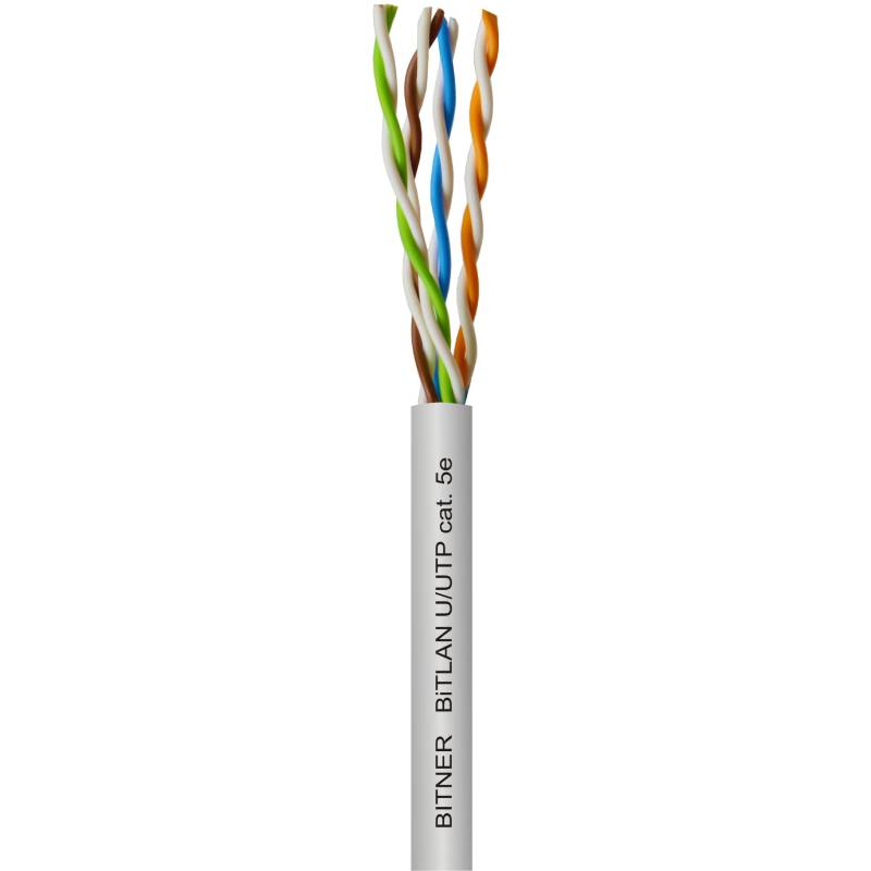 Kabel do sieci teleinformatycznych U/UTP 4x2x24AWG (0,5) cat. 5e 200MHz, skrętka nieekranowana UTP, karton=305m, BiTLAN; BITNER