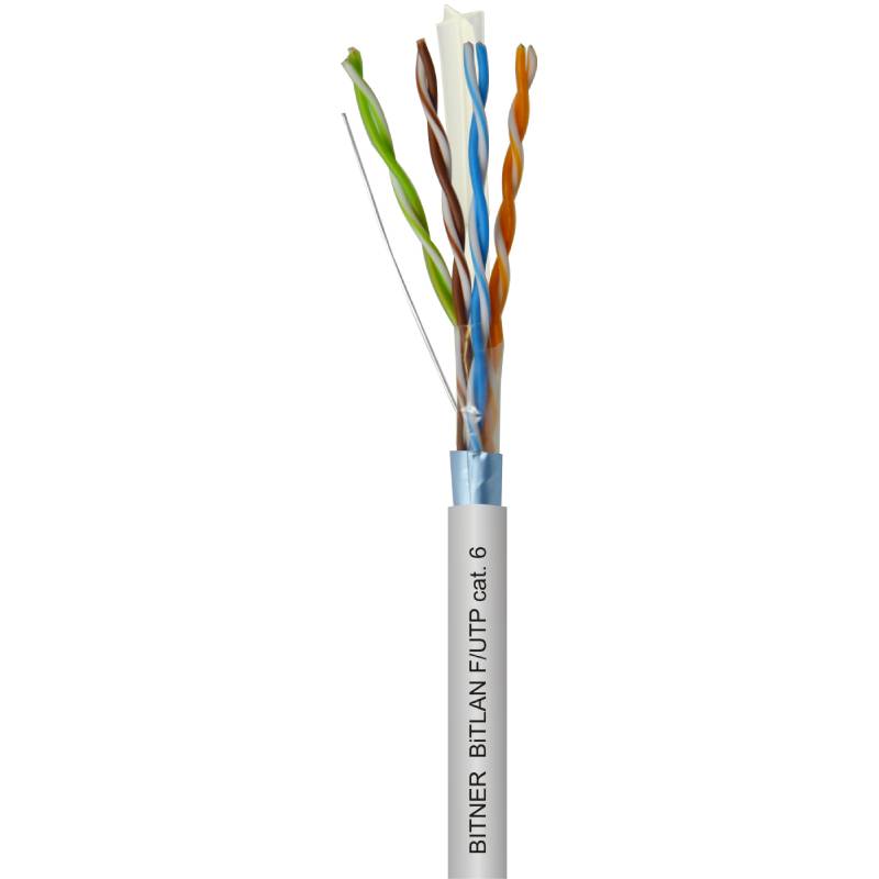 Kabel do sieci teleinformatycznych, ekranowany F/UTP 4x2x23 AWG (0,54) cat. 6 350MHz, skrętka foliowana FTP, BiTLAN; BITNER