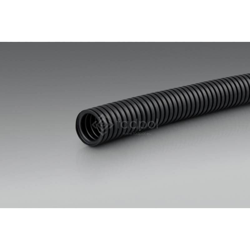 Rrura elektroinstalacyjna karbowana RKGS 20/14 750N 50m, czarna, PVC 20/14