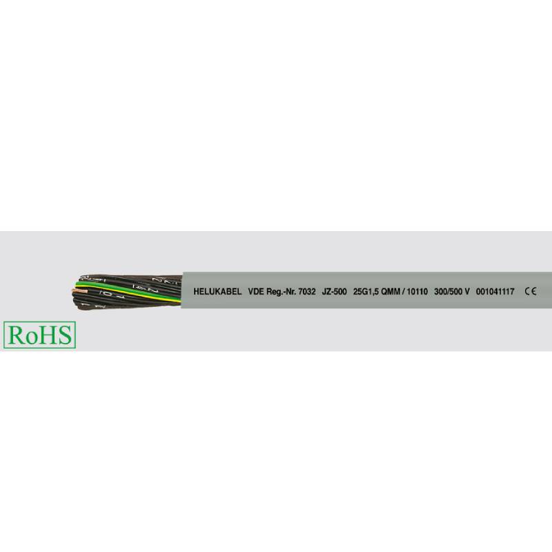 JZ-500 7G1,5 QMM kabel elastyczny 300/500V żyły czarne numerowane; HELUKABEL