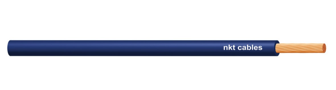 Przewód LgY 4 niebieski H07V-K jednożyłowy, żyła giętka, krążek 100m; NKT Cables