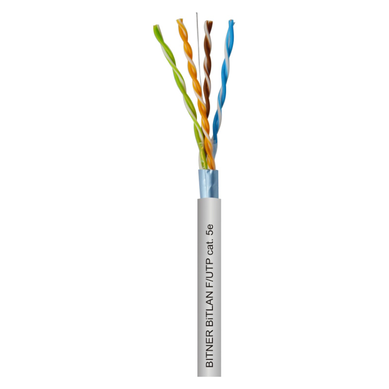 Kabel do sieci teleinformatycznych F/UTP 4x2x24AWG (0,5) cat. 5e 200MHz, skrętka ekranowana foliowana FTP, BiTLAN, szpula 500m; BITNER