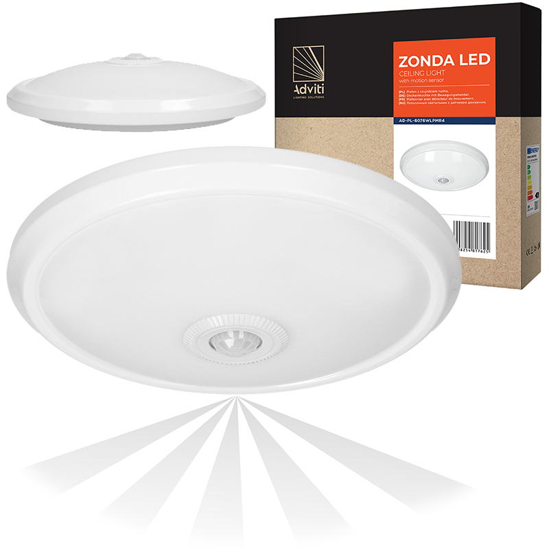 Plafon ZONDA LED 16W z czujnikiem ruchu PIR 360° 1100lm IP20 4000K